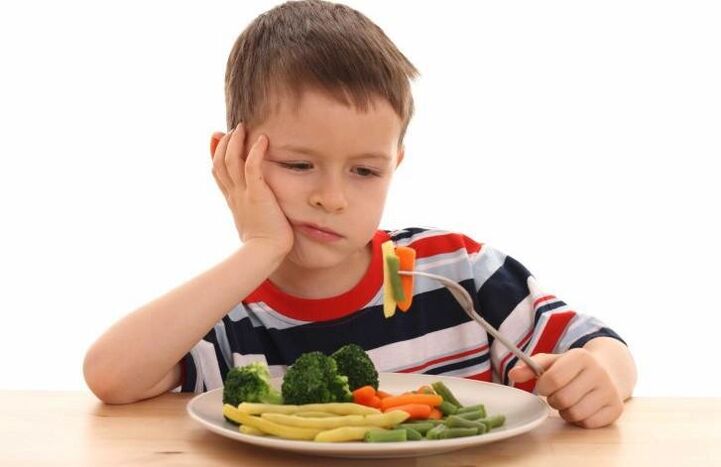 Pada kanak-kanak, helminthiasis menyebabkan kekurangan selera makan